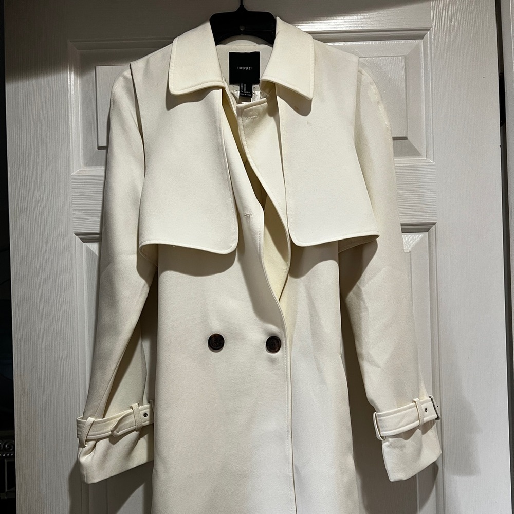 Forever 21 Cream Trench Coat